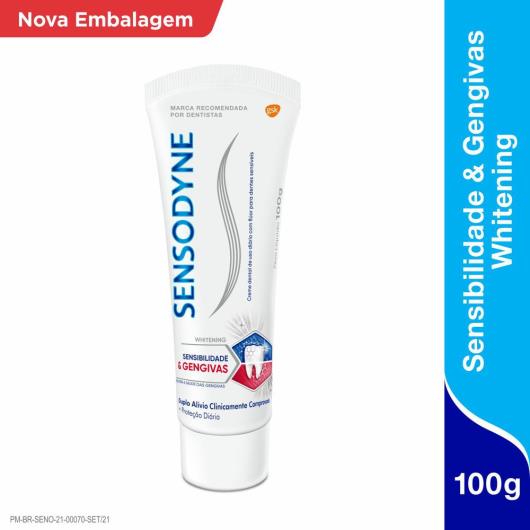 Creme Dental Whitening Sensodyne Sensibilidade & Gengivas Caixa 100g - Imagem em destaque