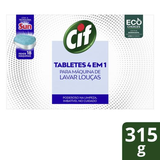 Tabletes 4 em 1 Cif Para Máquina de Lavar Louças 315g - Imagem em destaque