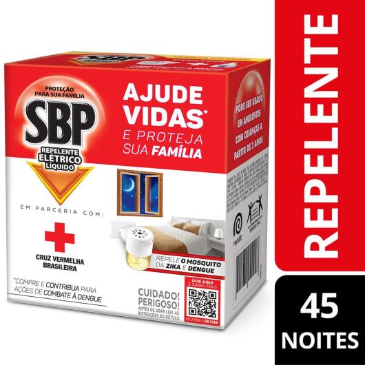 Repelente Eletrico Líquido SBP Aparelho + Refil 35ml Cruz Vermelha - Imagem em destaque