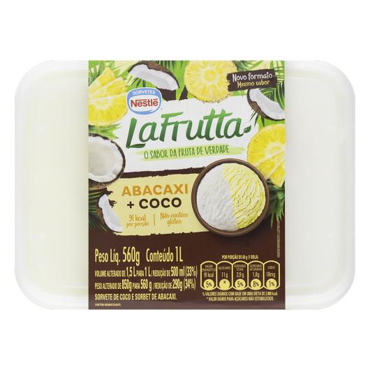 Sorbet cabacaxi com coco La Frutta 1 Litro - Imagem em destaque