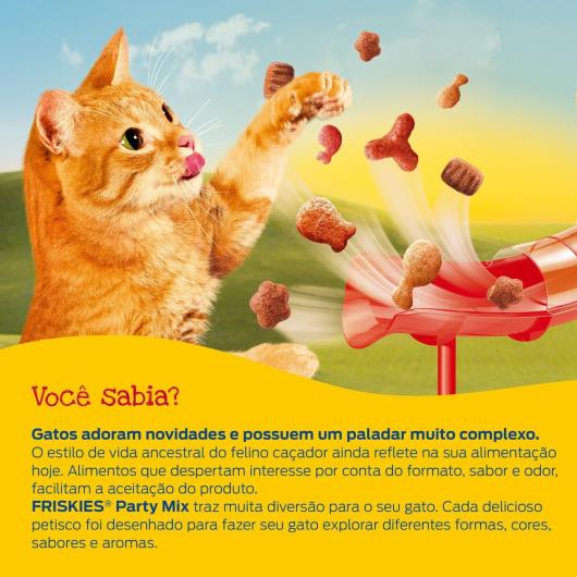 NESTLÉ® PURINA® FRISKIES® PARTY MIX Petisco para Gatos Adultos Carne, Cordeiro e Carne Suína 40g - Imagem em destaque