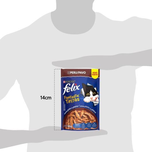 NESTLÉ PURINA FELIX FANTASTIC TIRITAS Ração Úmida para Gatos Adultos Peru 85g - Imagem em destaque