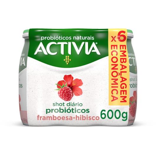 Activia Shot Probióticos Framboesa e Hibisco 6x100g 6 unidades - Imagem em destaque