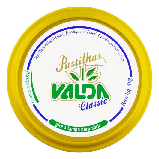 Pastilhas Mentol Eucaliptol e Timol Valda Classic Pote 50g - Imagem em destaque