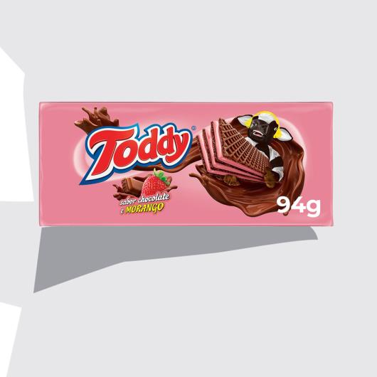 Biscoito Wafer Chocolate e Morango Toddy Pacote 94g - Imagem em destaque