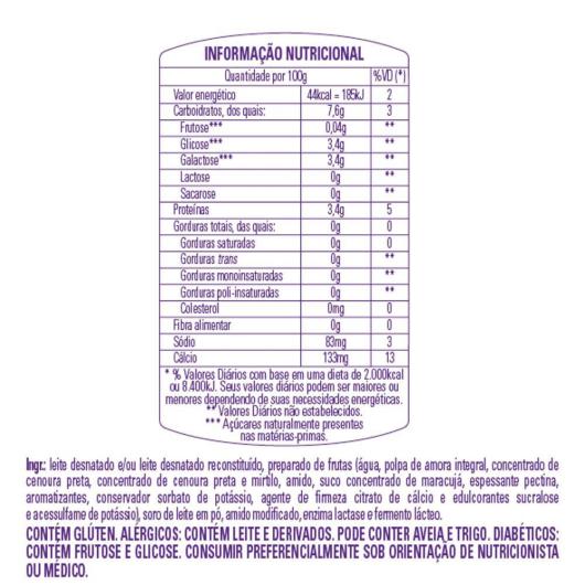 Iogurte Líquido Zero Lactose Corpus Amora e Maracujá 170g - Imagem em destaque