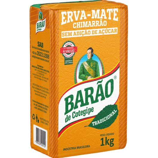 Erva Mate Barão de Cotegipe Tradicional Chimarrão sem açúcar 1kg - Imagem em destaque