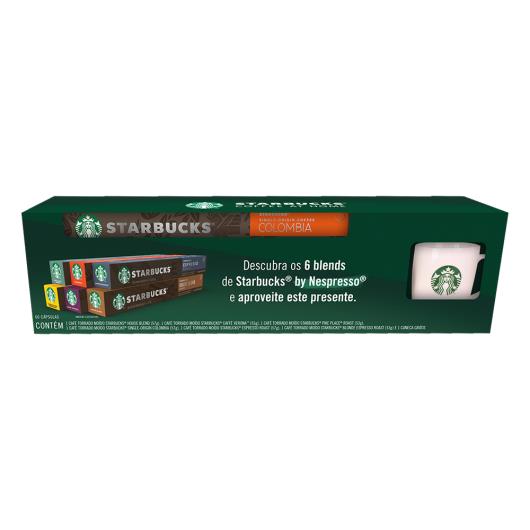 Kit Café em Cápsula Torrado e Moído Starbucks 60 Unidades Grátis Caneca - Imagem em destaque