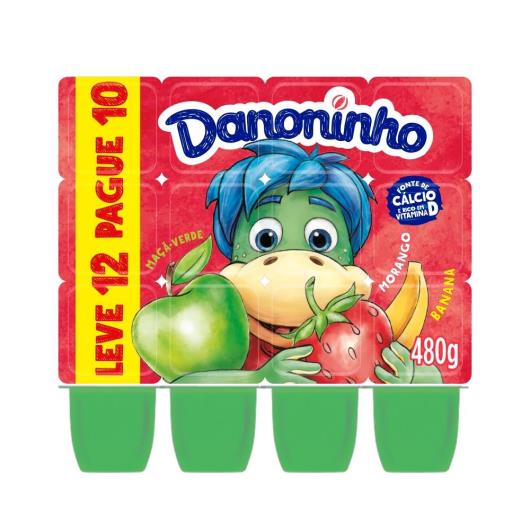 Danoninho Petit Suisse Morango , Banana e Maçã-Verde 480g 12 unidades - Imagem em destaque