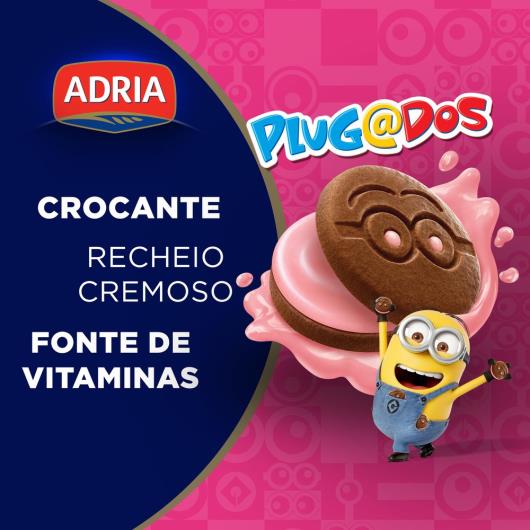 BISCOITO ADRIA PLUGADOS RECHEADO MORANGO 130G - Imagem em destaque