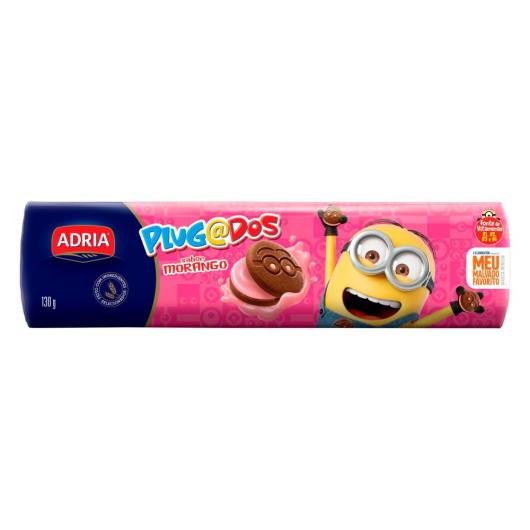 BISCOITO ADRIA PLUGADOS RECHEADO MORANGO 130G - Imagem em destaque