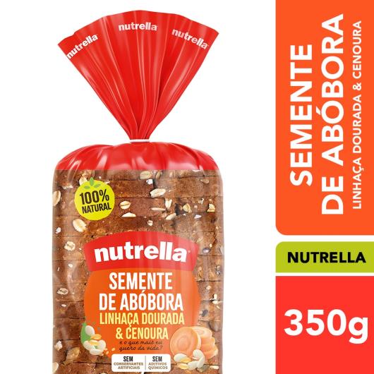 Pão Integral Semente de Abóbora, Linhaça Dourada & Cenoura Nutrella 350g - Imagem em destaque