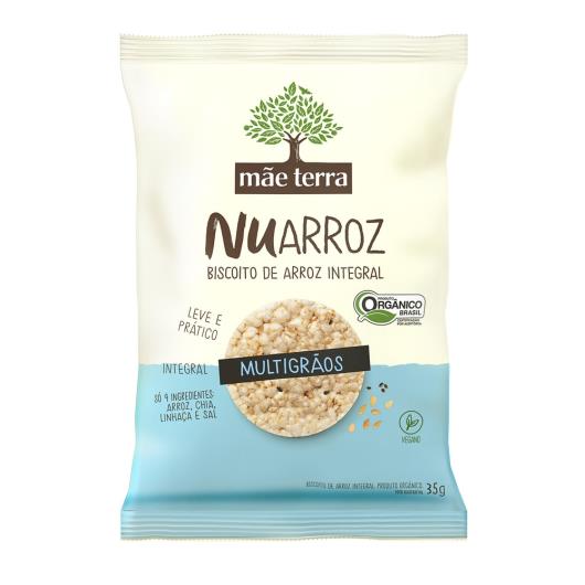 Biscoito de Arroz integral Mãe Terra Nuarroz multigrãos 35g - Imagem em destaque