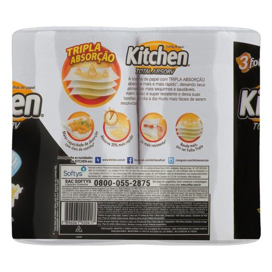 Papel Toalha Kitchen total absorção 3 folhas c/ 2 unids - Imagem em destaque