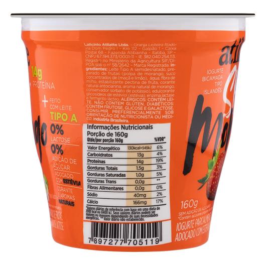 Iogurte Parcialmente Desnatado Skyr Morango Zero Lactose Atilatte Pote 160g - Imagem em destaque