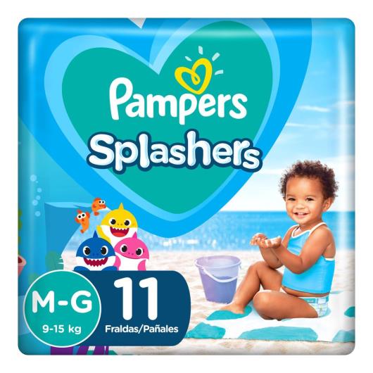 Fralda Descartável Infantil Pampers Splashers M-G Pacote 11 Unidades - Imagem em destaque