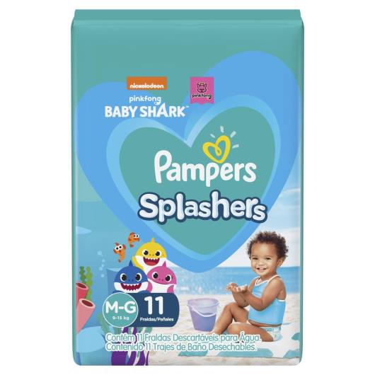 Fralda Descartável Infantil Pampers Splashers M-G Pacote 11 Unidades - Imagem em destaque