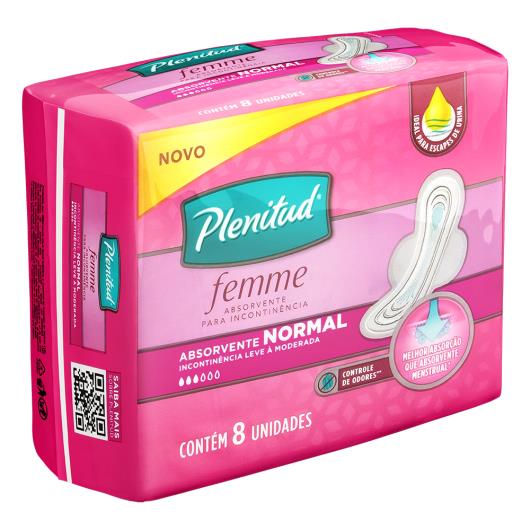 Absorvente com Abas Normal Plenitud Femme Pacote 8 Unidades - Imagem em destaque