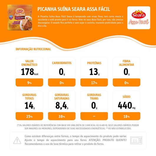 Picanha suína temperada Seara Assa Fácil 800g - Imagem em destaque