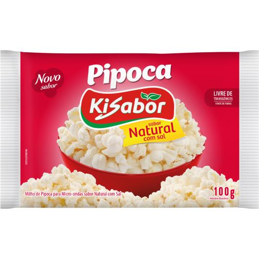 Pipoca de microondas Kisabor natural com sal 100g - Imagem em destaque