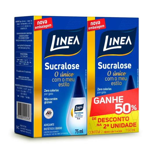 Pack Adoçante Líquido Sucralose Linea Caixa 150ml 2 Uni Grátis 50% de Desconto na 2ª Uni - Imagem em destaque