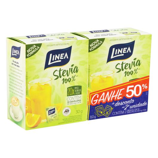 Pack Adoçante em Pó Stevia Linea Caixa 60g 2 Uni Grátis 50% de Desconto na 2ª Uni - Imagem em destaque