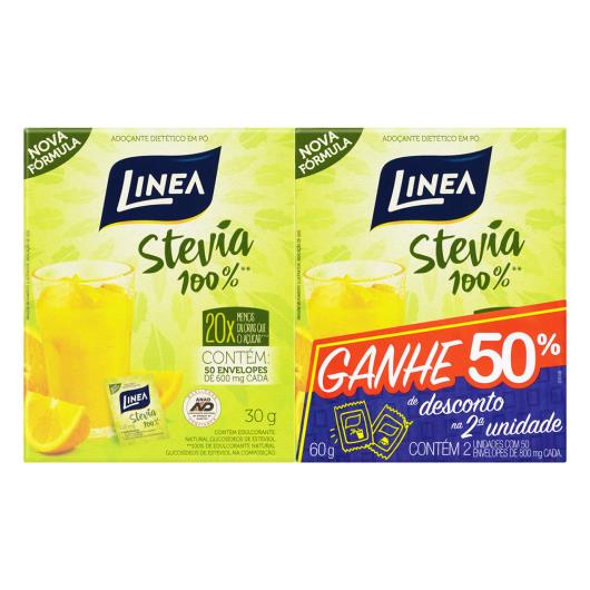 Pack Adoçante em Pó Stevia Linea Caixa 60g 2 Uni Grátis 50% de Desconto na 2ª Uni - Imagem em destaque