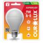 Lâmpada superled Ourolux 9w 3000k unidade