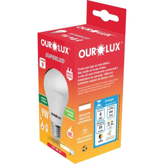 Lâmpada superled Ourolux 9w 6500k unidade - Imagem em destaque