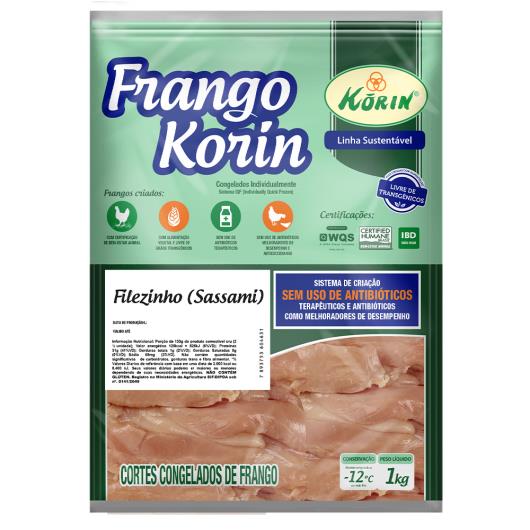 Filezinho Sassami de Frango Congelado sem Osso Korin Sustentável 1kg - Imagem em destaque