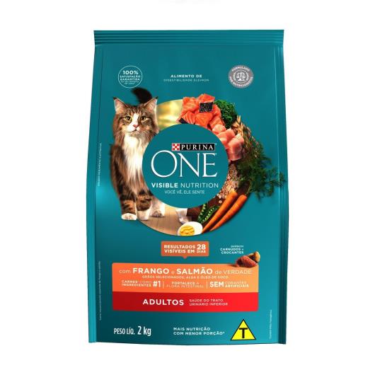 Ração PURINA ONE Gatos Adultos Frango e Salmão 2kg - Imagem em destaque