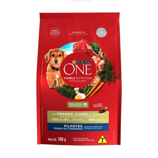 Alimento para Cães filhote Purina One frango e carne 700g - Imagem em destaque