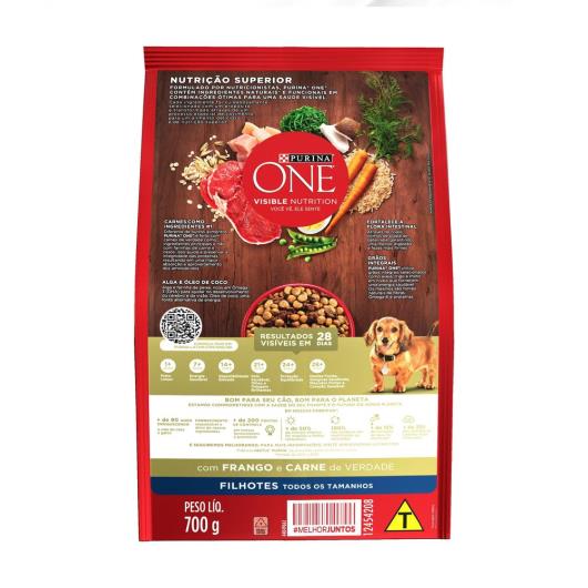 Alimento para Cães filhote Purina One frango e carne 700g - Imagem em destaque