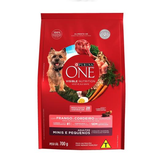 Ração PURINA ONE Cães Adultos Minis e Pequenos Frango e Cordeiro 700g - Imagem em destaque