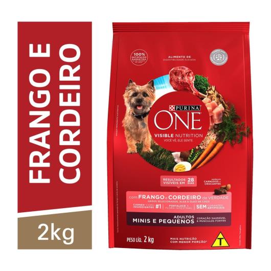 ALIMENTO PURINA ONE PARA CÃES ADULTOS FRANGO E CORDEIRO 2Kg - Imagem em destaque