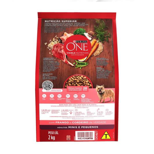 ALIMENTO PURINA ONE PARA CÃES ADULTOS FRANGO E CORDEIRO 2Kg - Imagem em destaque