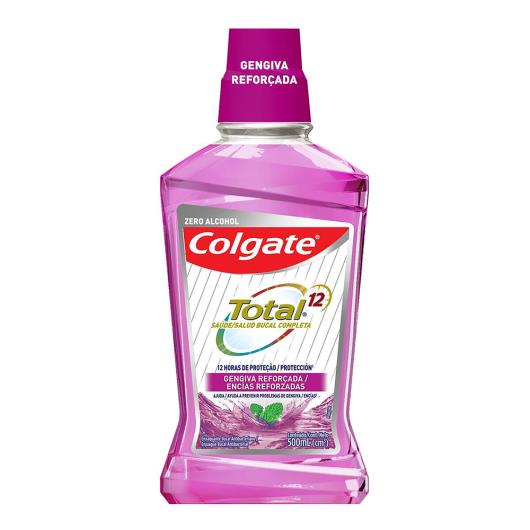 Enxaguante Bucal Antibacteriano Zero Álcool Colgate Total 12 Gengiva Reforçada Frasco 500ml - Imagem em destaque