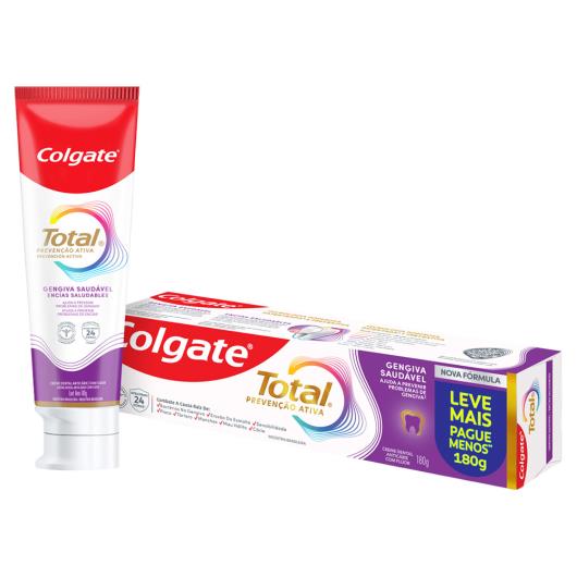 Creme Dental Zero Álcool Gengiva Saudável Colgate Total Prevenção Ativa 180g Leve Mais Pague Menos - Imagem em destaque
