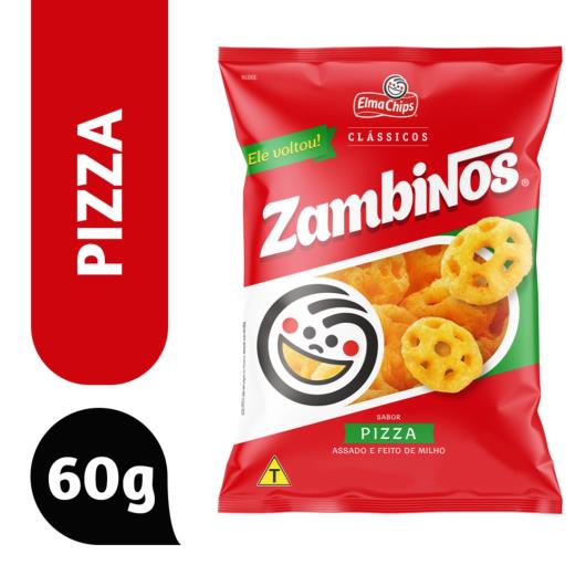 Salgadinho De Milho Zambinos Sabor Pizza Elma Chips Pacote 60G - Imagem em destaque