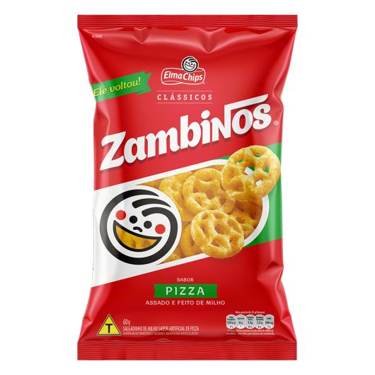 Salgadinho De Milho Zambinos Sabor Pizza Elma Chips Pacote 60G - Imagem em destaque