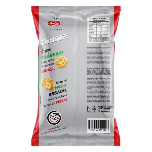 Salgadinho De Milho Zambinos Sabor Pizza Elma Chips Pacote 60G - Imagem em destaque