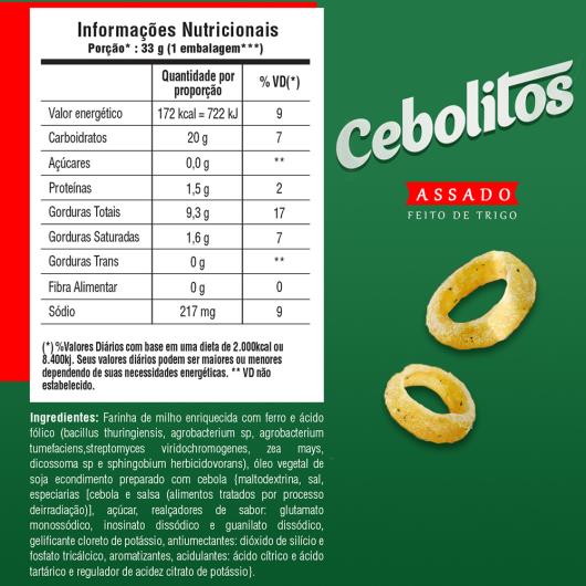 Salgadinho De Milho Cebola Elma Chips Cebolitos Pacote 33G - Imagem em destaque