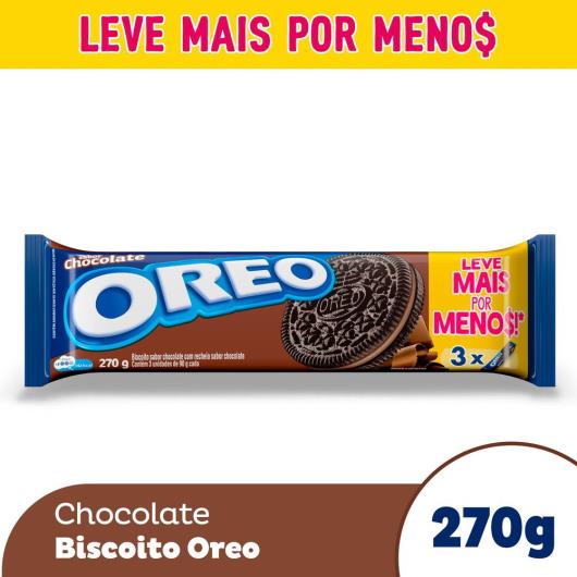Biscoito Recheado Oreo Chocolate Embalagem Econômica Multipack 270g - Imagem em destaque