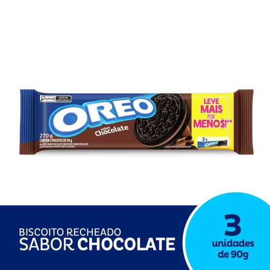 Biscoito Recheado Oreo Chocolate Embalagem Econômica Multipack 270g - Imagem em destaque