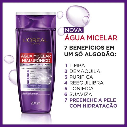 Água Micelar L'Oréal Paris Hialurônico 200ml - Imagem em destaque