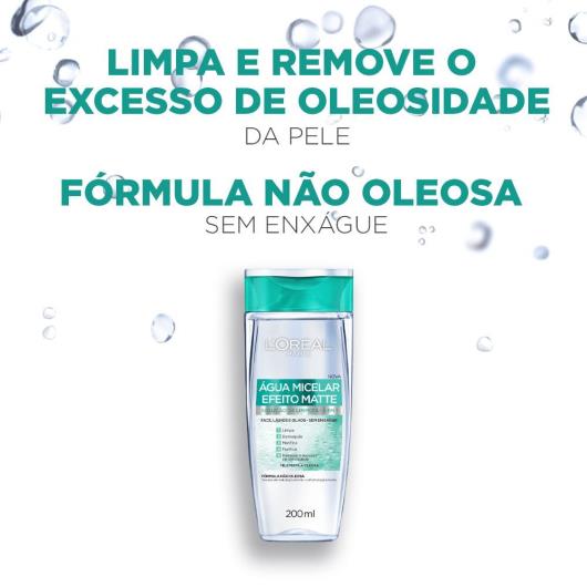 Água Micelar Efeito Matte L'Oréal Paris Solução de Limpeza Facial 200ml - Imagem em destaque