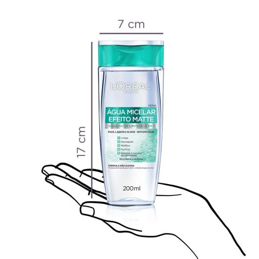 Água Micelar Efeito Matte L'Oréal Paris Solução de Limpeza Facial 200ml - Imagem em destaque