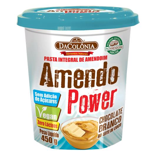 Pasta Amendoim Dacolônia power chocolate branco ao leite de coco 450g - Imagem em destaque