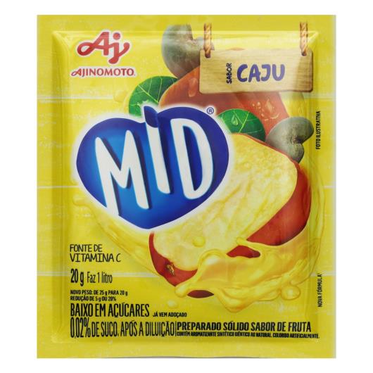 Refresco em pó MID® Caju 20g - Imagem em destaque