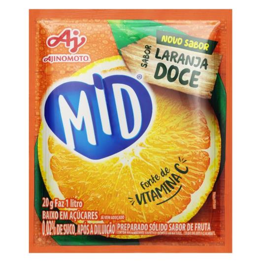 Refresco em Pó Laranja Doce Mid Pacote 20g - Imagem em destaque